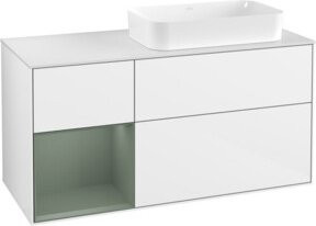 V&B Waschtischunterschrank Finion mit Wandbeleuchtung, Farbe Weiß lackiert, B/T: 120 x 60 cm - Bild 1