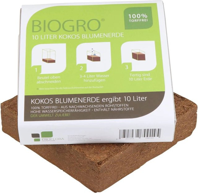Proflora Biogro torffreie Kokoserde im Quellbeutel, 10 x 6 l - Bild 1