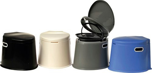 Yachticon Camping Eimertoilette mit Flip-Lid aus Kunststoff, weiß - Bild 1