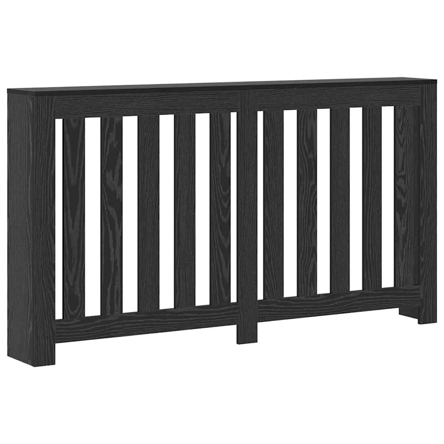 vidaXL Heizkörperabdeckung in Schwarz und Eichen-Optik, modern, B/T/H: 149 x 20 x 82 cm - Bild 2
