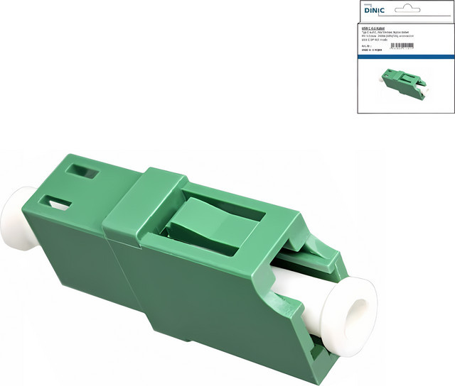 DINIC Glasfaser Adapter LC/APC Buchse auf LC/APC Buchse Singlemode Simplex in Grün - Bild 1