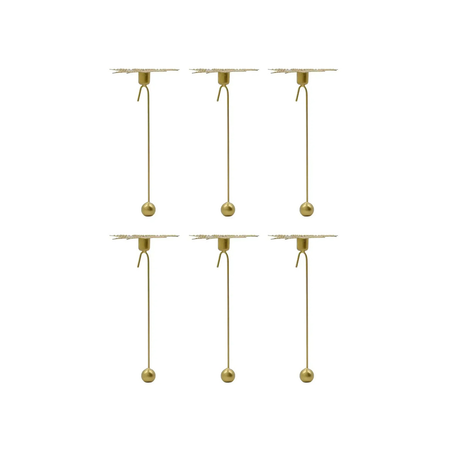 House Doctor Kerzenhalter Leaves Set in Antik Kupfer und Gold, 6 Stück, Höhe: 15 cm - Bild 1