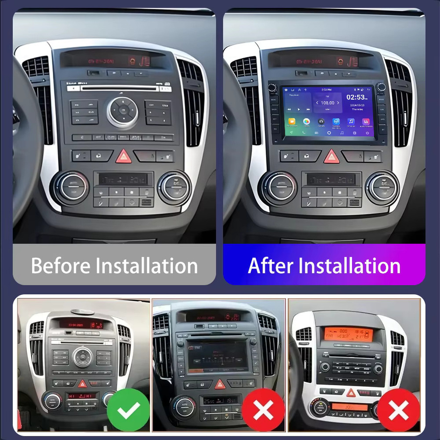 Icreative Android 13.0 Autoradio für Kia Ceed Venga 2007–2016 mit GPS-Navigation, WiFi und kabellosem CarPlay in Schwarz - Bild 3