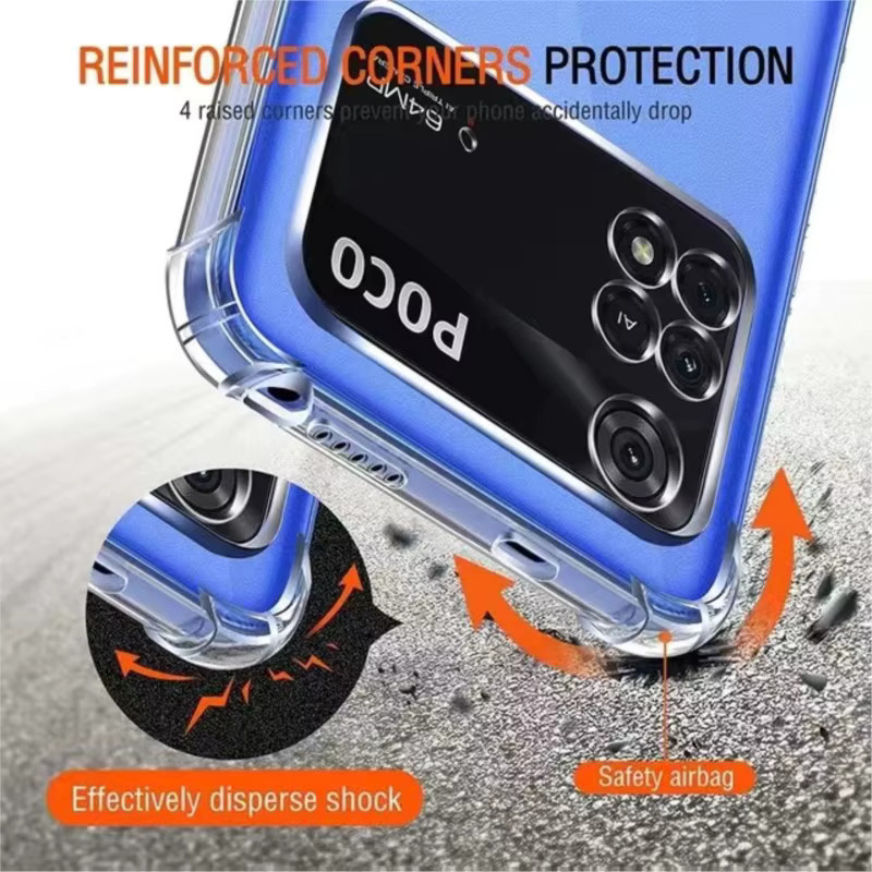 Stoßfeste transparente Air-Bag Schutzhülle für Xiaomi Poco M4 M5 M6 X3 X4 X5 X6 X7 F3 F4 GT F5 Pro 5G C50 C51 C61 C55 C65 C75 NFC - Bild 4