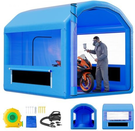 VEVOR aufblasbare Lackierkabine mit 550 W Gebläse und Luftfiltersystem, blau, B/T/H: 300 x 36 x 300 cm - Bild 1