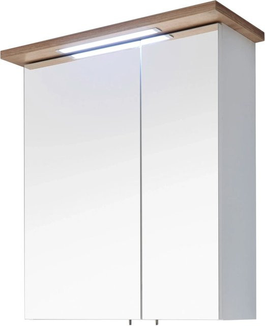Pelipal Badmöbel-Set Quickset 923 in Weiß Glänzend mit Spiegelschrank, Unterschrank und Wandschrank im skandinavischen Design, Breite: 96 cm - Bild 1