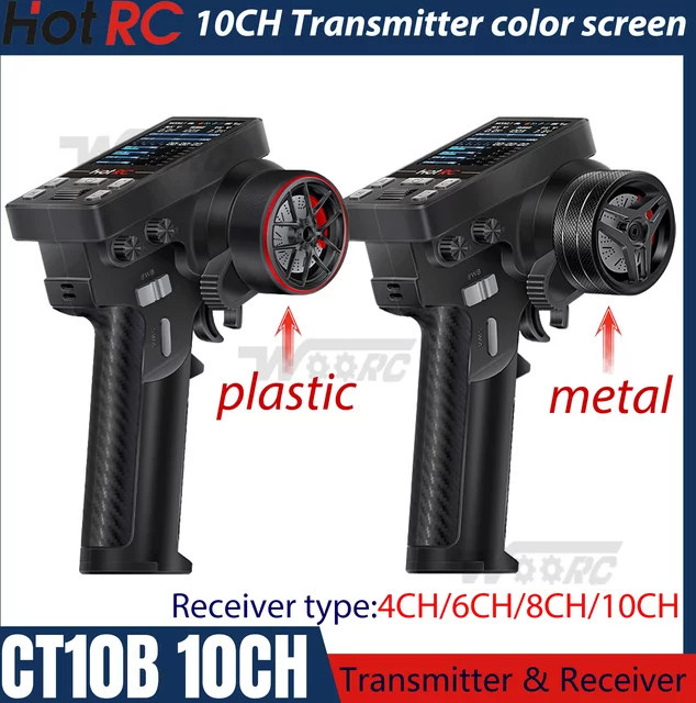 HOTRC Fernbedienung mit Farbbildschirm, 10CH, für RC Auto Schiff Boot Tank - Bild 1