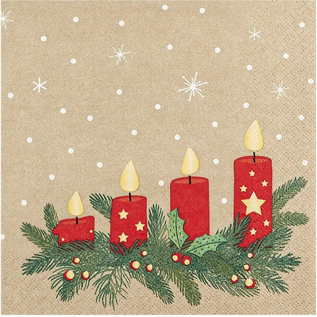 Weihnachtliche Papier-Serviette Advent Lights von HOME FASHION in Multicolor - Bild 1