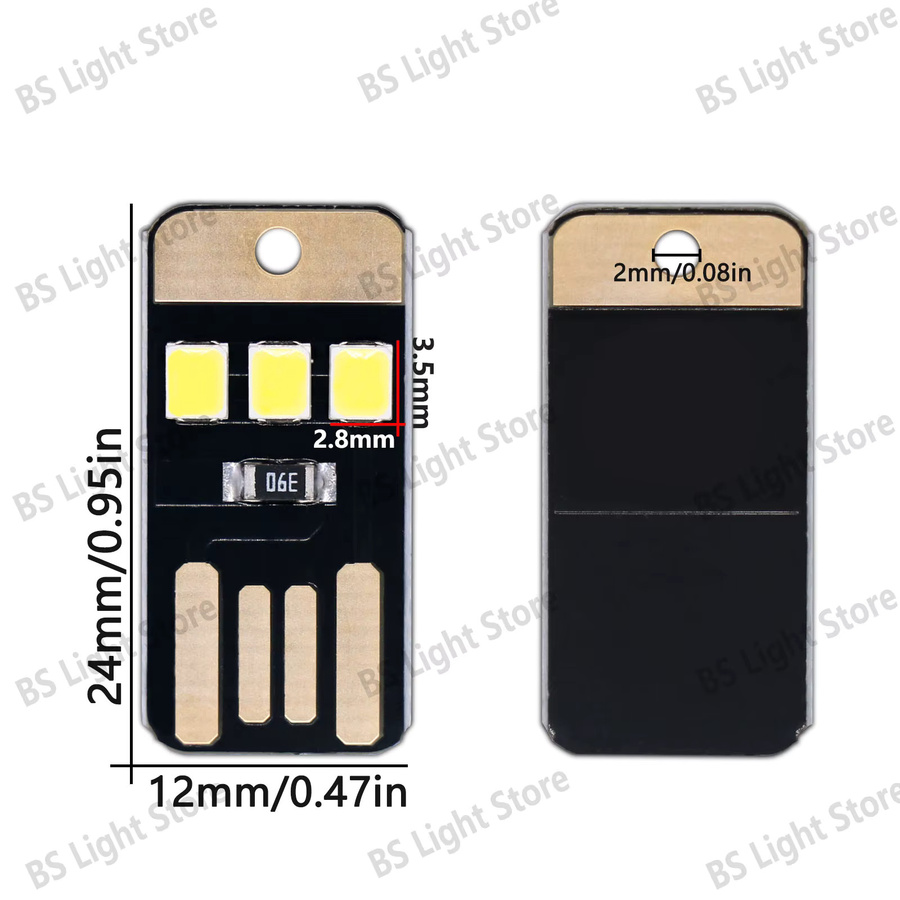 LED Mini Buchlicht USB 5V mit 2835 SMD Weiß B: 2,4 cm, H: 1,2 cm - Bild 2