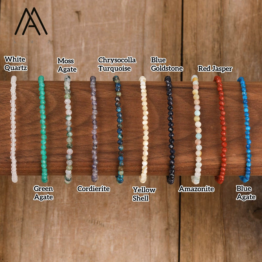 AMAZETSH Armband, Kristall, Facettierte Edelstein, Mehrfarbig, Unisex - Bild 2
