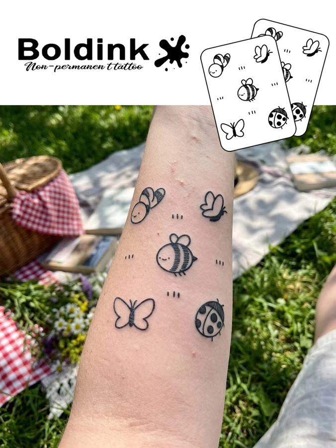 BOLDINK Insekten-Bienen-Tattoo-Aufkleber, Unisex, bunt - Bild 2