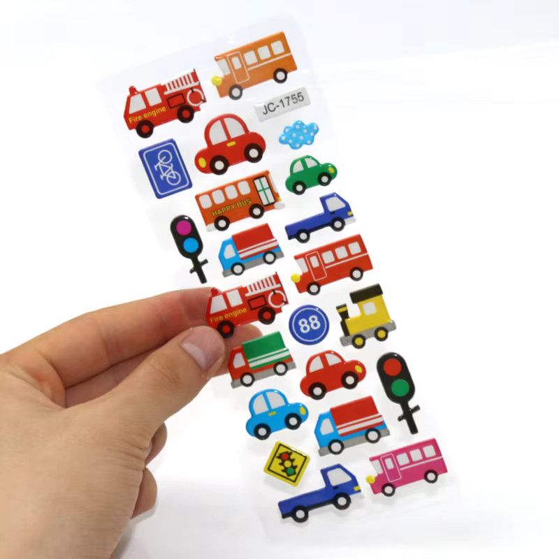 TMZ 12er Set 3D Blasen Aufkleber im Cartoon Stil für DIY Dekoration und Sammelalben in Multicolor - Bild 2