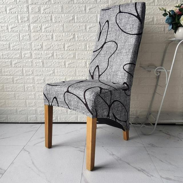 Stuhlhusse aus Maisflanell mit hoher Rückenlehne in Jacquard-Optik, Weißer Regen, Größe M (45-58 cm) - Bild 1