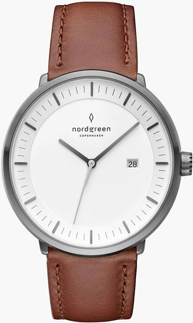 Nordgreen Armbanduhr, Quarz, Edelstahl, 36 mm, Leder, Unisex - Bild 1