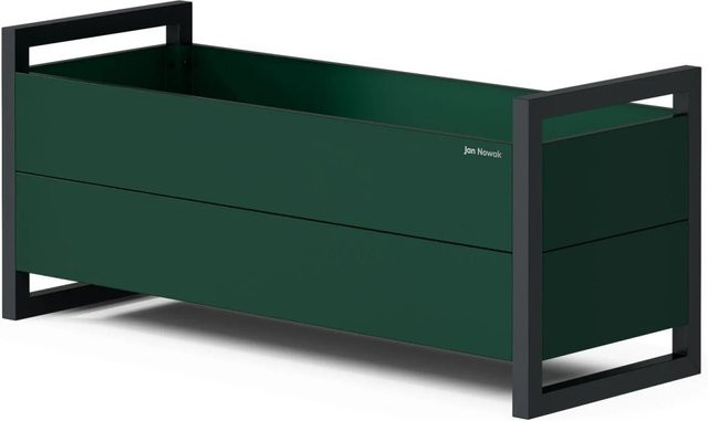 JAN NOWAK Blumenkübelverkleidung MARGARET aus Metall in Flaschengrün und Anthrazit B/T/H: 100 x 43 x 38 cm - Bild 1