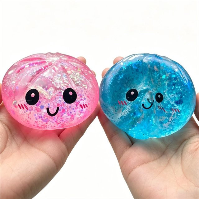 Discover Intime Falsches Essen Squishy Flash Knödel, Druckball Fidget Spielzeug, pink - Bild 1