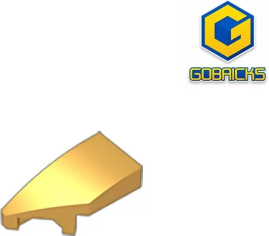Gobricks GDS-1493 Keil 2 x 1 mit Bolzenkerbe links, Zubehör, Gelb - Bild 1