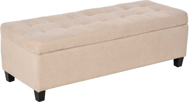 HOMCOM Polsterbank mit Stauraum in Leinenoptik, Beige - Bild 1