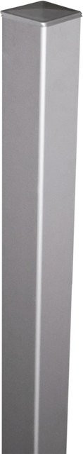 GroJa Aluminium Zaunpfosten Silbergrau zum Aufdübeln B/T/H: 6 x 6 x 190 cm - Bild 1