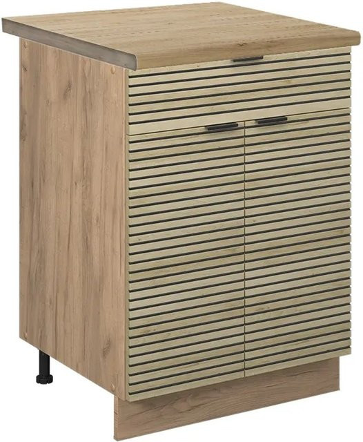 Vicco Schubunterschrank Fame-Line Eiche mit Paneel und Arbeitsplatte, Breite: 60 cm, Höhe: 82 cm, Tiefe: 29,53 cm - Bild 2