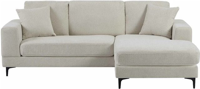 Jamolo Sofa in Beige mit L-Form und Strukturstoff ohne Schlafmöglichkeit - Bild 1