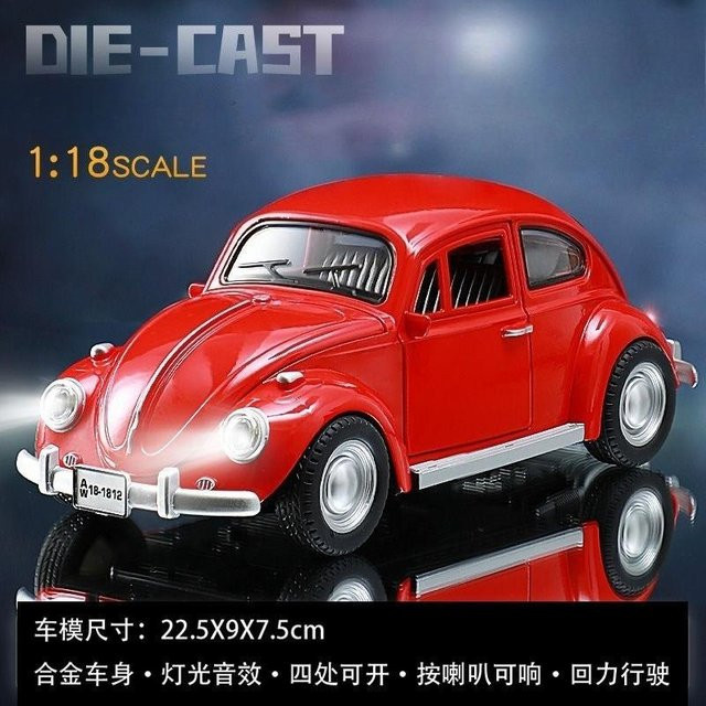 Linyi Toy Car 1955 Käfer Oldtimer, Spielzeugauto, 1:18, mit Ton und Licht, ab 14 Jahren - Bild 1
