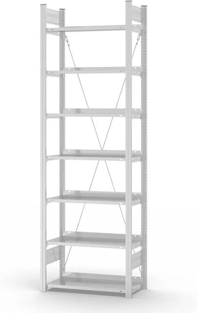 PROREGAL Aktenregal Stecksystem T-Profil in Lichtgrau mit 7 Ebenen, H x B x T: 235 x 75 x 30 cm - Bild 1