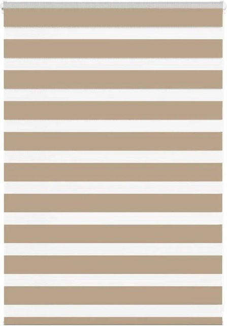 vidaXL Doppelrollo Day & Night Sandbraun aus Polyester, B: 115 cm, H: 100 cm - Bild 1