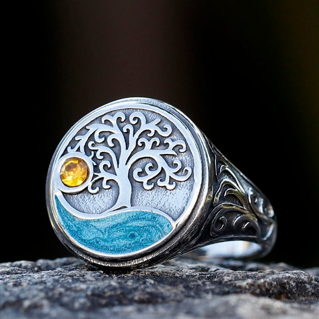 Vikingar Lin Ring, 316L Edelstahl, Silber, Herren - Bild 1