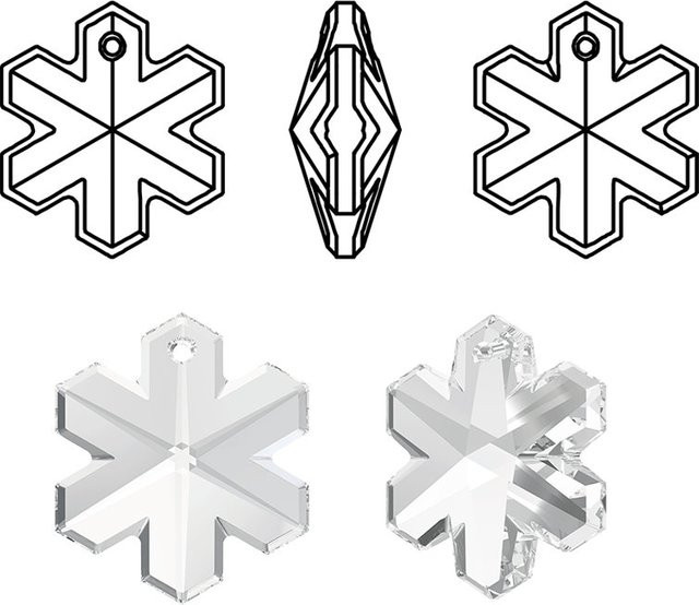 QIAO Anhänger Schneeflocke, Kristall, 20 mm, Unisex - Bild 1
