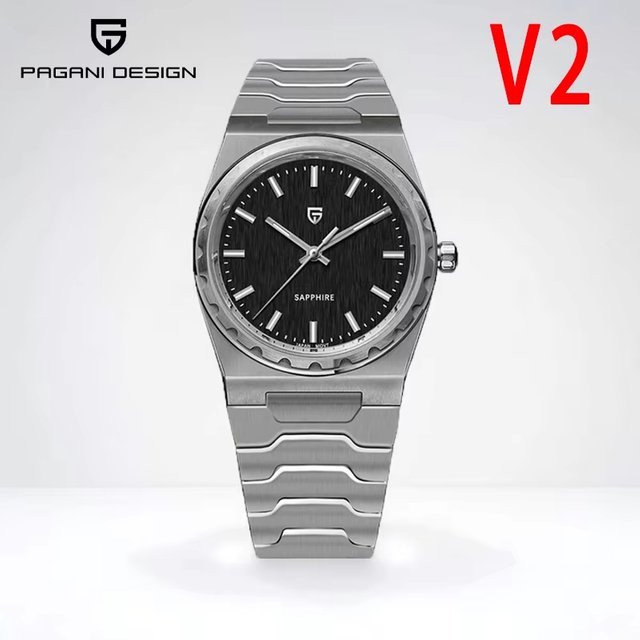 PAGANI DESIGN Armbanduhr, Quarz, Edelstahl, 37 mm, Herren, Schwarz - Bild 1