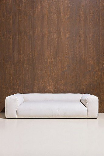 Wenju 3-Sitzer-Sofa Pastill in Beige, Grau oder Weiß mit Samt- und Stoffbezug und Holzrahmen - Bild 1