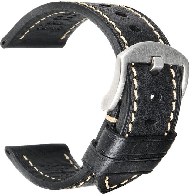 Sweetown Uhrenarmband Leder, Schwarz, Unisex - Bild 1