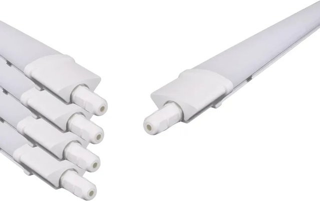 LUXULA 5er-Set LED Feuchtraumleuchten Weiß, 36W, 4000K Neutralweiß, IP65, Länge: 120 cm - Bild 1