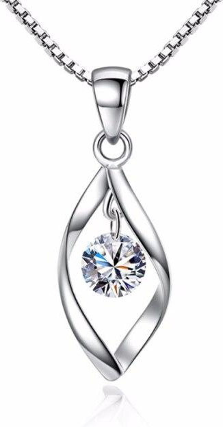 Wucifang Jewelry Halskette 925 Silber, Kristall, Zirkonia, Damen, 45 cm - Bild 1