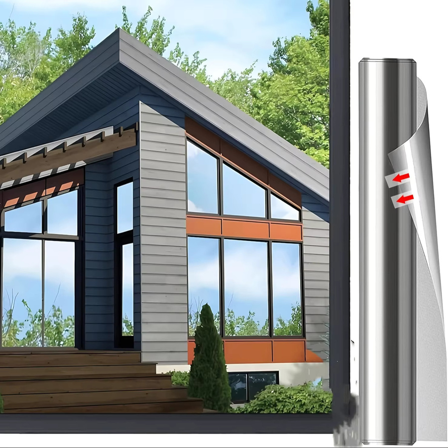 BUNPIG Sichtschutzfolie für Fenster, transparent/silber, statisch haftend mit UV-Schutz und Wärmekontrolle für Haus, Büro und Balkon - Bild 7
