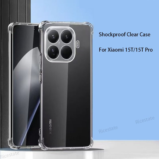 Ricestate Stoßfeste Handyhülle für Xiaomi 15T und 15T Pro aus transparentem Silikon und weichem TPU - Bild 1