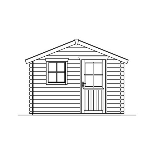 Skan Holz Gartenhaus Como in Natur und Beige mit Außenmaßen B/H/T: 340 x 256 x 200 cm - Bild 3