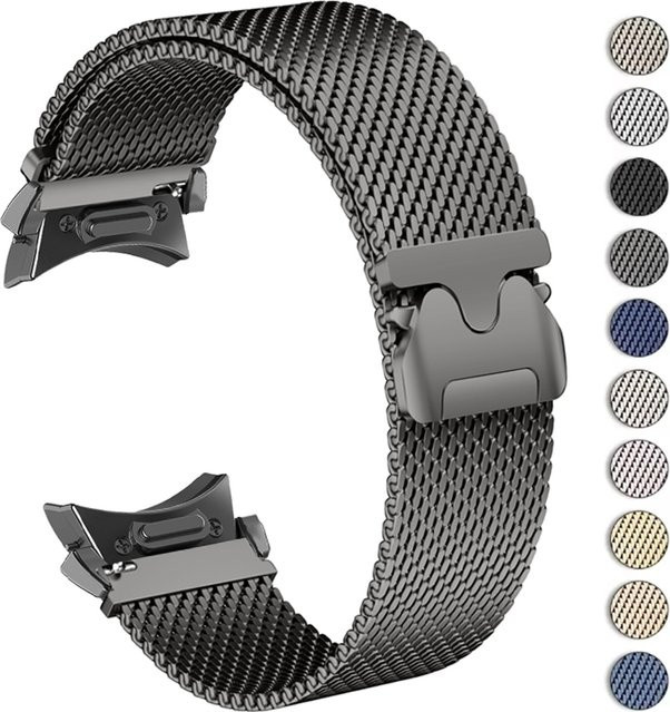 CAOWTAN Uhrenarmband Edelstahl, Milanaise, Silber, Unisex - Bild 1