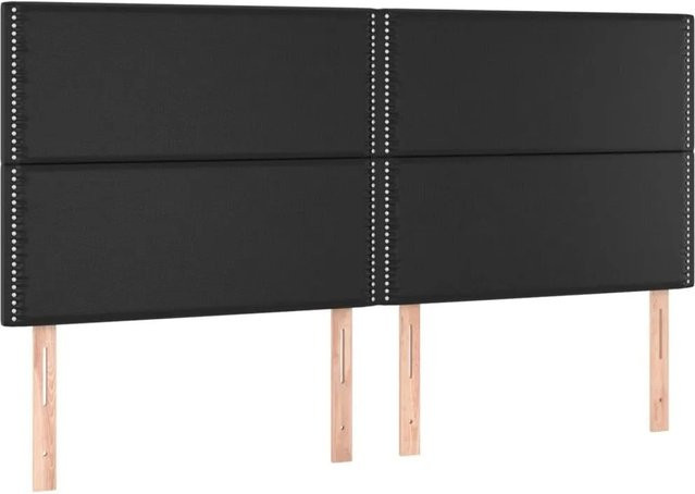 vidaXL Kopfteil in Schwarz aus Kunstleder mit klassischem Design, Breite: 180 cm, Tiefe: 5 cm, Höhe: 118-128 cm - Bild 1