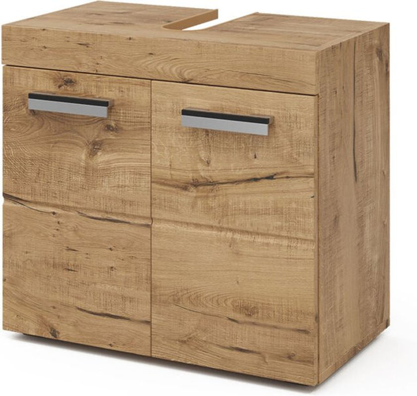 Vicco Waschtischunterschrank Luna in Eiche mit 2 Türen, Breite: 60 cm, Tiefe: 56 cm, Höhe: 34 cm - Bild 2