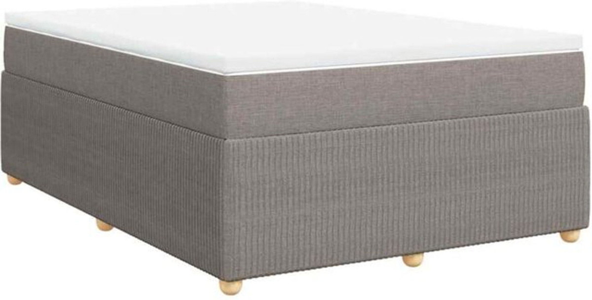 vidaxl Boxspringbett mit Matratze in Taupe Meliert aus Stoff, B/T: 160 x 200 cm - Bild 1