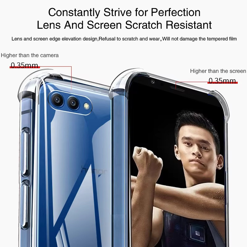 Stoßfeste Silikon-Handyhülle mit Airbag-Schutz für Huawei Honor View 10, View 10 und V10 in Transparent - Bild 2