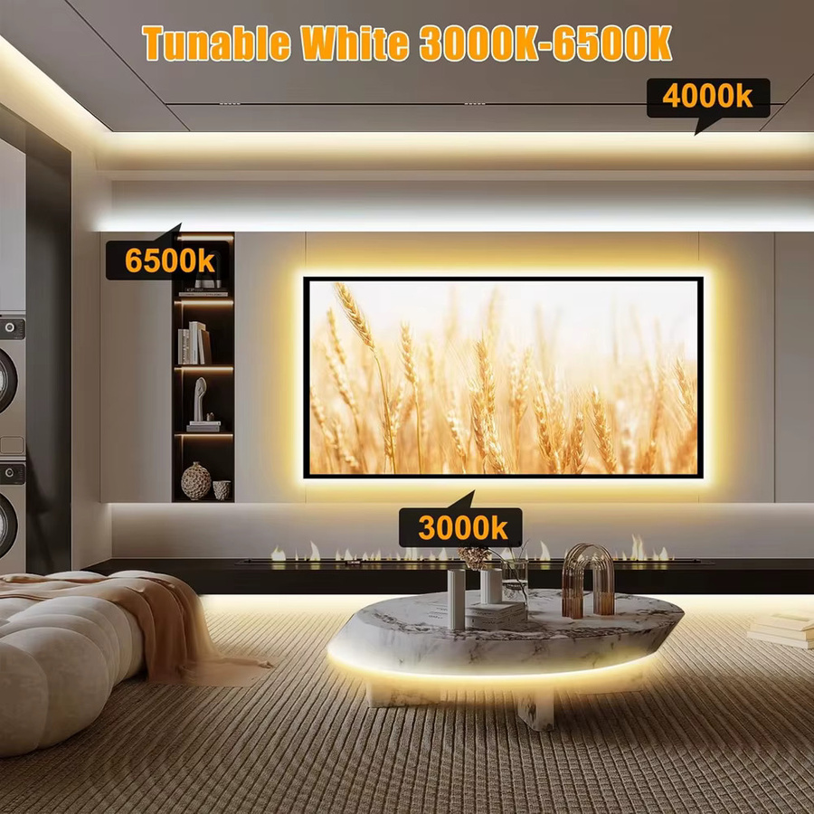 CENFAYA Tuya WiFi COB LED Streifen 24V mit Mini Controller, dimmbar, CCT Weiß, kompatibel mit Amazon Alexa und Home Assistant, inklusive Fernbedienung - Bild 3