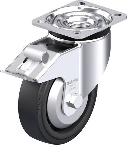 Blickle Stahlblech-Lenkrolle LK-POEV 125KAD-1-FI-FA in Silber, Rad-Durchmesser: 125 mm, Tragfähigkeit: 250 kg - Bild 1