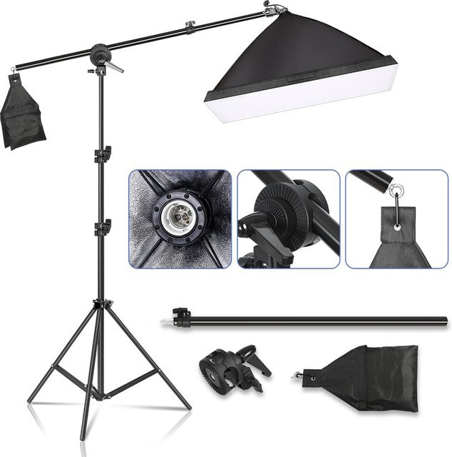 Ausziehbarer Lichtstativ-Auslegerarm für Fotografie mit Sandsack, Schwarz, 135 cm - Bild 1