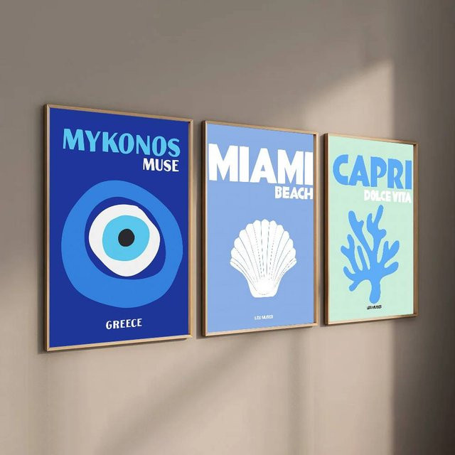Kayou Filmplakat Wanddekoration als selbstklebender wasserfester Papieraufkleber mit geometrischem Design, B/H: 10 x 15 cm - Bild 1