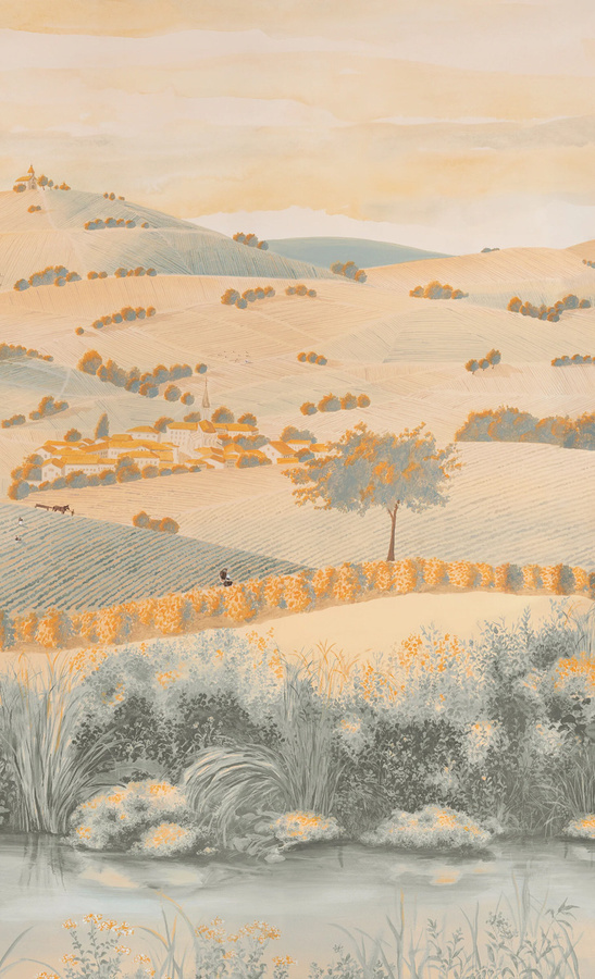 Isidore Leroy Wandtapete Vendanges Mural Natur Vintage Mehrfarbig B/H: 200 x 330 cm - Bild 1