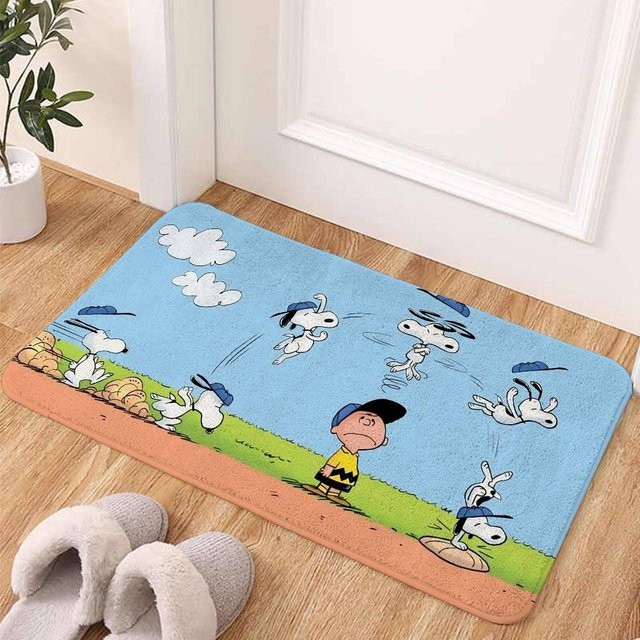 Beast Kingdom Snoopy Cartoon Fußmatte Anti-Rutsch Badezimmer Matte Mehrfarbig B/T: 60 x 40 cm - Bild 1