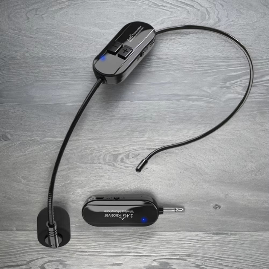 ALLOYSEED 2-in-1 Drahtloses Mikrofon-System mit Kopf- und Handmikrofon, 2,4G Kabellos, Schwarz, 3,5 mm Klinkenanschluss - Bild 4